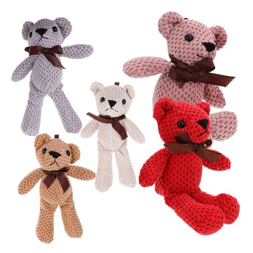 ERINGOGO 5 Stück Plüschtierpuppe Kuscheltiere Plüschbär Bärenpuppe Mini Kuschelbären Kuscheltier Sofa Dekoration Kuscheltierbären Simulationstierspielzeug Süßer Kleiner Bär von ERINGOGO
