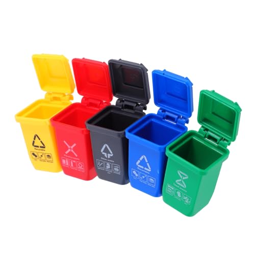 ERINGOGO 5 Stück Puppenhaus Mini Sortiermülleimer Abfall Mülleimer mit Deckel für kinderspielzeug scheibengardinen Spiel zum Sortieren von Müll Miniatur-Mülltonne Abs ERINGOGO 5 Stück Puppenhaus Mini Sortiermülleimer Abfall Mülleimer mit Deckel für kinderspielzeug scheibengardinen Spiel zum Sortieren von Müll Miniatur-Mülltonne Abs von ERINGOGO