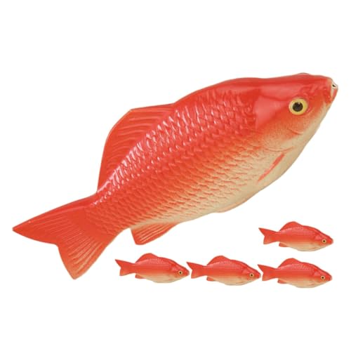 ERINGOGO 5 Stück Simulation Von Schaumfischen Zubehör Für Aquarien Fisch Kies Tank Simulierter Fisch Fischzubehör Aquarienlicht Künstlich Gefälschter Fisch Fischnetz Fischglas Qualle Rot von ERINGOGO