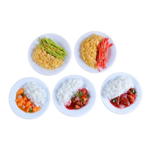 ERINGOGO 5 Stück Simuliertes Reismodell Rollenspiel Essen gefälschtes Lebensmittelmodell Essensmodell Prop Essen Simulationsfutter Probieren Essensspielzeug PVC von ERINGOGO