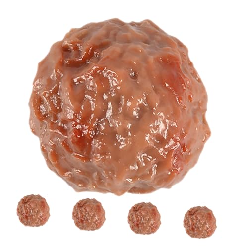 ERINGOGO 5 Stück Simuliertes Rindfleischballmodell falsches Essen Nachricht gefälscht Material Party-Requisite Fotomodell für Rindfleisch-Fleischbällchen PVC Brown von ERINGOGO