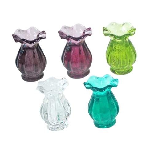 ERINGOGO 5 Stück Spitzenvasen-Modell für kinderspielzeug Puppenhaus Zubehör Mini-Puppenmöbel Flasche Mini- Vase aus Glasimitat Harz von ERINGOGO
