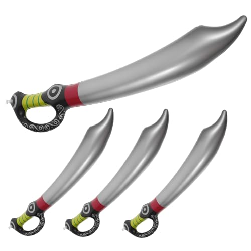 ERINGOGO 5 Stück Teiliges Aufblasbare Piratenschwerter für Halloween Kostüm Zubehör für Piratenpartys und Rollenspiele Lange Requisiten für Kreative von ERINGOGO