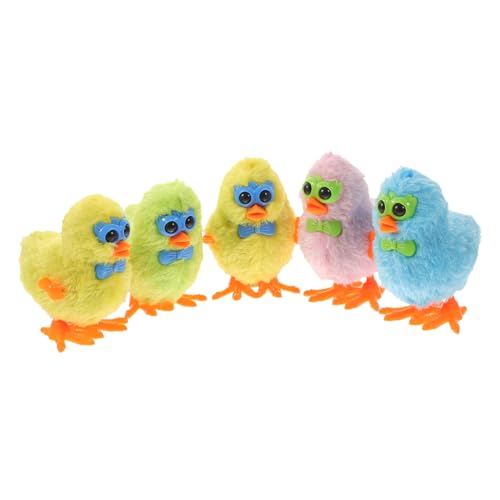 ERINGOGO 5 Stück Teiliges Aufziehbare Flauschige Küken Plüschspielzeug Wind Up Hüpfen Lustige Mechanik Hühnerspielzeuge für Jungen und Mädchen Partyspaß Zufällige Farbe Zufällige Farbe von ERINGOGO