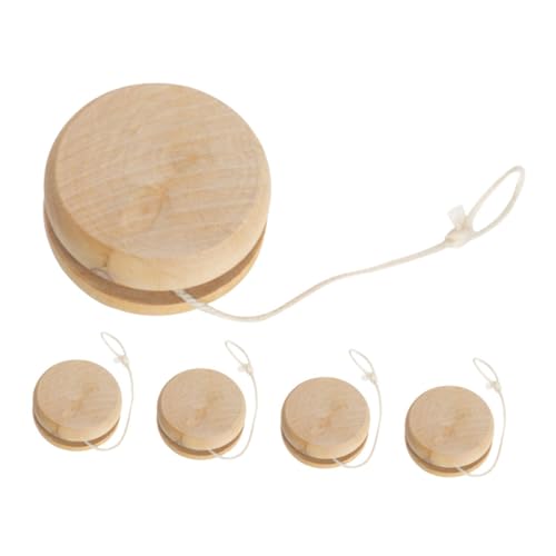 ERINGOGO 5 Stück Teiliges Holz-yoyo Handliches Fingerspielzeug für Fördert Hand-Auge-koordination und Reaktionsfähigkeit Langlebig Einfaches DIY-Design für Outdoor und Park von ERINGOGO