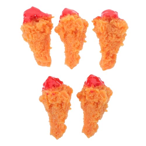ERINGOGO 5 Stück Teiliges Künstliche Hähnchenschenkel Dekoration Lebensechte Fake Food Modelle für Kreative Rucksäcke Fotorequisiten Restaurant und Hausdisplay Realistische Details von ERINGOGO