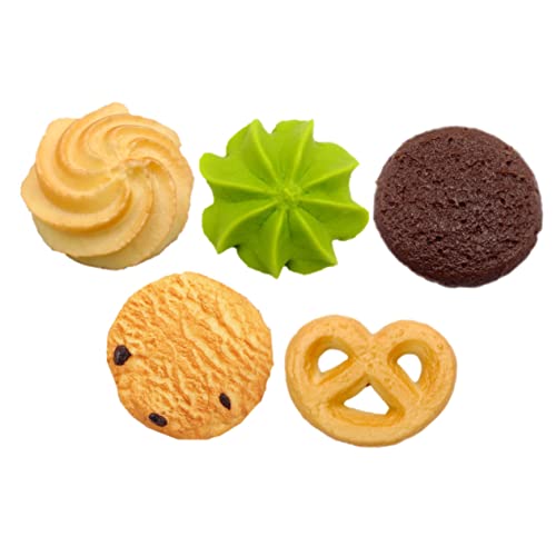 ERINGOGO 5 Stück Teiliges Künstliche Kekse Realistische Simulationskekse mit Glatter Oberfläche für Dekoration Bäckerei Hochzeit Candybar Küchen Ausstellungszwecke Lernspielzeug von ERINGOGO
