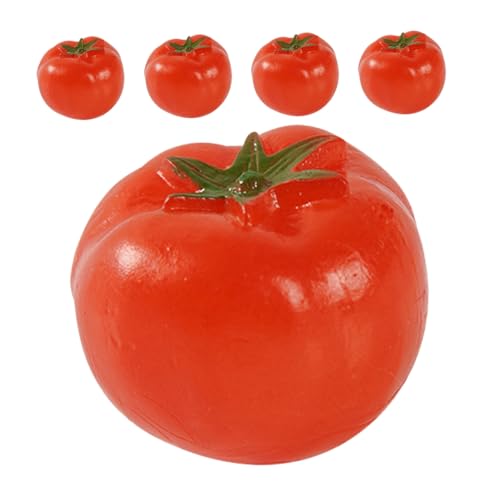 ERINGOGO 5 Stück Teiliges Künstliches Tomaten Modell PVC Nachahmung Deko für Fotografie Miniatur Obst für Wohnkultur und Sammlungen Realistische Simulation für Puppenhaus und von ERINGOGO