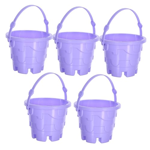 ERINGOGO 5 Stück Teiliges Mini Sandspielzeug Bunte Eimer aus Robustem Kunststoff Leichter Strandspielzeug Fördert Koordination und Motorische Fähigkeiten für Sandkasten und von ERINGOGO