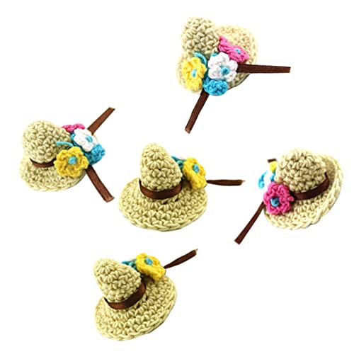 ERINGOGO 5 Stück Teiliges Mini Wollmützen Niedliche Kleine Hüte Dekoration für Puppenhaus Accessoire für Kinderkleidung Party Zufällige Farbe von ERINGOGO