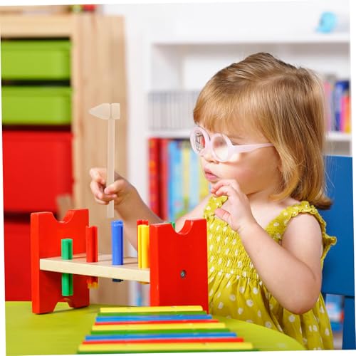 ERINGOGO 5 Stück Teiliges Mini holzhammer für Robustes Holzspielzeug Leicht und Handlich Sicher für Kreatives Bauen und Pädagogisches als Geburtstags mitgebsel und Partygeschenk von ERINGOGO