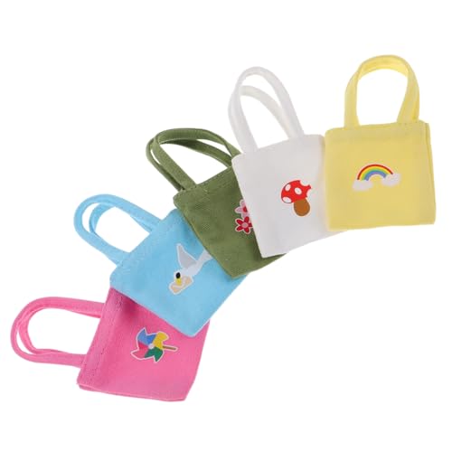 ERINGOGO 5 Stück Teiliges Miniatur-Dollhouse Bunte Canvas Schultertaschen für Puppen Zubehör Kinderfreundlich Spieldekor ERINGOGO 5 Stück Teiliges Miniatur-Dollhouse Bunte Canvas Schultertaschen für Puppen Zubehör Kinderfreundlich Spieldekor von ERINGOGO