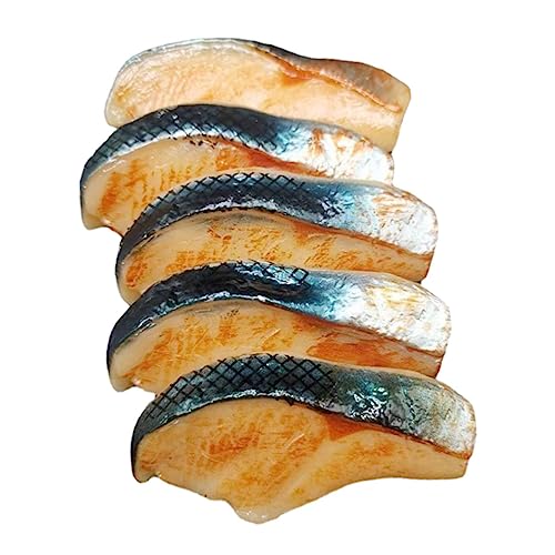 ERINGOGO 5 Stück Teiliges PVC Fischfleisch Modellset Realistische Künstliche Fischstücke Lebensechte Simulation Dekoration für Küche Fotorequisiten für Party und Shop Deko von ERINGOGO