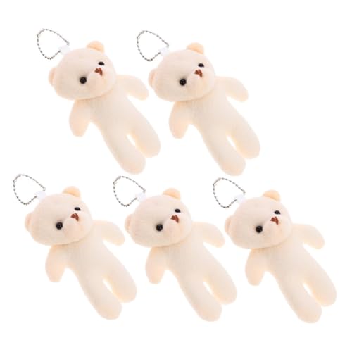 ERINGOGO 5 Stück Teiliges Plüschbär Anhänger Niedliche Bärenfiguren Weiche Kuscheltier Puppen für DIY Schlüsselanhänger Taschen und Handyanhänger Vielseitige Bastel Deko für und Dekoration von ERINGOGO