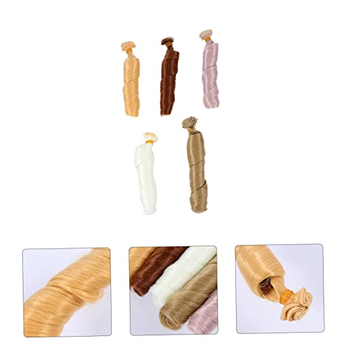 ERINGOGO 5 Stück Teiliges Puppenperücken für DIY Puppenherstellung Lebensechte Hitzebeständige Perücken in Verschiedenen für Bastelzubehör und Reparaturen von ERINGOGO