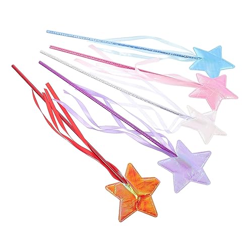 ERINGOGO 5 Stück Teiliges Sternförmiger Zauberstab für Mädchen Leichtes Sicheres Material Party Giveaways Kindergeburtstag Dress Up Halloween Zubehör von ERINGOGO