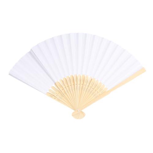 ERINGOGO 5 Stück Teiliges Weiße Faltbare Handfächer zum Bemalen Chinesische Leere Klappfächer DIY Kinderparty Bastelset Traditionelle Faltbare Fächer von ERINGOGO