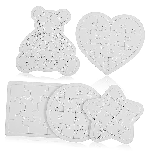 ERINGOGO 5 Stück Teiliges Weißes Papierpuzzle mit Bär Rund Quadratisch Herz Formen zum Bemalen DIY Kreativ Hand Auge Koordination Fördern ERINGOGO 5 Stück Teiliges Weißes Papierpuzzle mit Bär Rund Quadratisch Herz Formen zum Bemalen DIY Kreativ Hand Auge Koordination Fördern von ERINGOGO