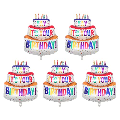 ERINGOGO 5 Stück Tortenfolienballons Party Luftballons Geburtstag Ballon Ballondekor Happy Birthday Luftballons Dekorativer Luftballon Geburtstagsfeier Ballons Bunt Aluminiumfolie ERINGOGO 5 Stück Tortenfolienballons Party Luftballons Geburtstag Ballon Ballondekor Happy Birthday Luftballons Dekorativer Luftballon Geburtstagsfeier Ballons Bunt Aluminiumfolie von ERINGOGO