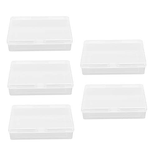 ERINGOGO 5 Stück Transparente Kunststoff Kartenboxen für Spielkarten Leere Aufbewahrungsboxen für Karten Spielstücke und Mehr Platzsparend und Robust von ERINGOGO