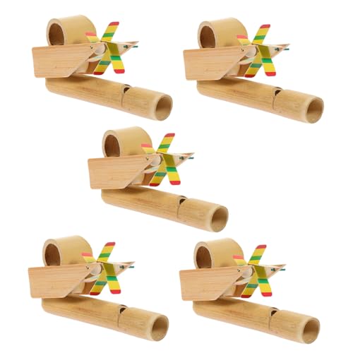 ERINGOGO 5 Stück Windmühlenvogelflöte Kleine Vogelpfeife Pfeifeninstrument für Kinderpfeife Musik Vogelruf Flöte pfeifender Vogel Bird Whistle Toy Vogellärmmacher Bambus von ERINGOGO