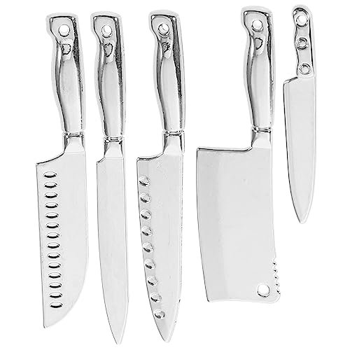 ERINGOGO 5 Stück Zubehör Für Küchenmesser-kombinationsmodelle Miniaturbausätze Zappeln Puppe Mini-küchenutensilien-Modell Mini-küchenzubehör Mini-küchengeschirr Legierung Silver von ERINGOGO