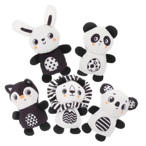 ERINGOGO 5 Stück babygeschenke Babyspielzeug stoffpuppen Kuschelspielzeug sensorisches puppenspielzeug Fingerpuppen Masse Fingerpuppen der Familie PP Baumwolle von ERINGOGO