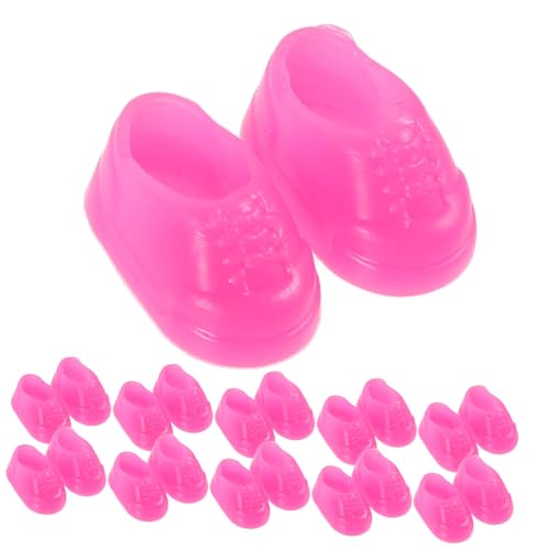 ERINGOGO 50 Paare Kleine Gelbe Entenspielzeug Schuhspielzeug Mit Hohen Absätzen Miniatur Unfertige Schuhe Hausschuhe Für Babydoll-Schuhe Mini-Sachen Rosy Plastik von ERINGOGO