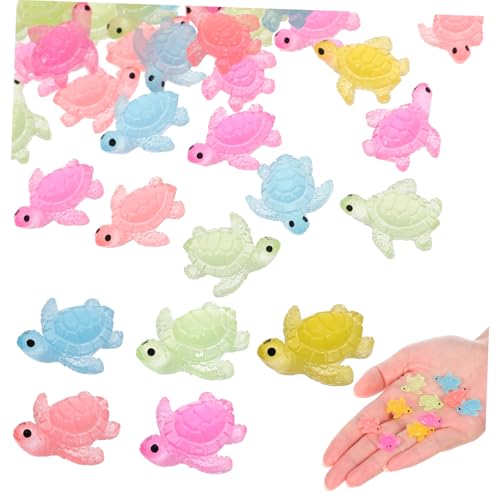 ERINGOGO 50 STK. Im Dunkeln Leuchtendes Schildkrötenspielzeug Schildkröte Mini-Flamingos Mini-Ente Eidechsenfigur Winzige Meeresschildkröten-dekore Ozeantierfiguren Mini-frösche Frosch Harz von ERINGOGO