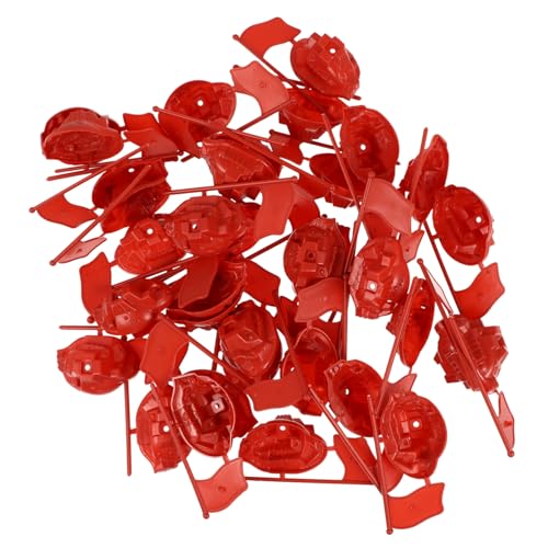 ERINGOGO 50 Sätze Teiliges Kunststoff Rote Flaggen Modellset Miniatur Sandtisch Dekoration Leichte Praktische Spielzeugflaggen für Diorama Langlebig und Einfach zu Lagern und von ERINGOGO