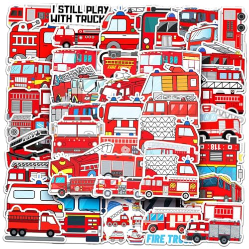 ERINGOGO 50 Stück Aufkleber für Feuerwehrautos bastelzeug The Craft dekorative Sticker Planner Stickers bastelst DIY-Planer-Aufkleber Scrapbooking-Planeraufkleber wasserdichte -Aufkleber von ERINGOGO