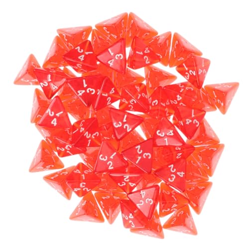 ERINGOGO 50 Stücke Rot 4-seitige Set Math Spielzeug Mit Großen Zahlen Acryl Tisch Spiel von ERINGOGO