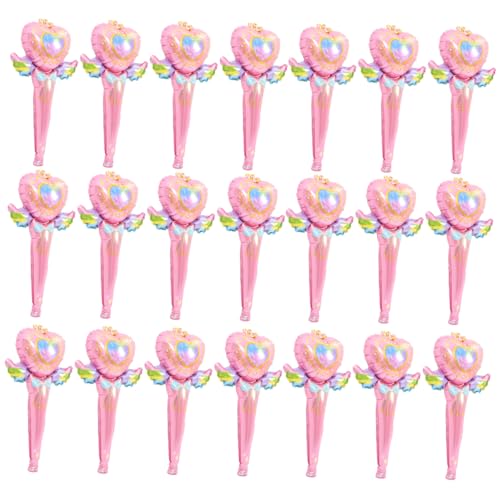 ERINGOGO 50 Stück Feenstabballon Dekorationen Partyzubehör Feenhafte Luftballons Abschlussball Feenfolienballon Luftballons Geburtstagsdekoration Partyballons Aluminiumfolie Rosa von ERINGOGO