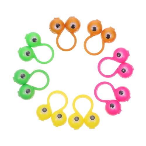ERINGOGO 50 Stück Finger Spielzeug Große Augen Fingerring Puppen Spielzeug für Kinder Lernspielzeug für Kreatives Spielen Sicherer Kunststoff Glatte Oberfläche Fördert Beziehungen von ERINGOGO