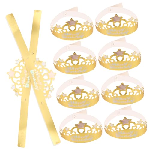 ERINGOGO 50 Stück Goldener Geburtstagshut Hüte Kronenhut Mini Schüttgut Kopfbedeckungen Für Kindergeburtstage Geburtstagskrone Für Kindergeburtstag Kopfschmuck Papier von ERINGOGO