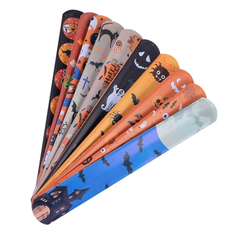 ERINGOGO 50 Stück Halloween Slap Armbänder Slap Wristband Partyspiel Mitgebsel Leicht Tragbar Langlebig Für Halloween Deko Kindergeburtstag Tombola Preise von ERINGOGO