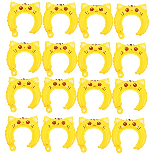 ERINGOGO 50 Stück Kinderballons Tierballons Dekoration Stirnbandballon Ballondekor für Tiere Stirnbänder Kinderpartyballons Tierstirnband Aluminiumfolie Gelb von ERINGOGO