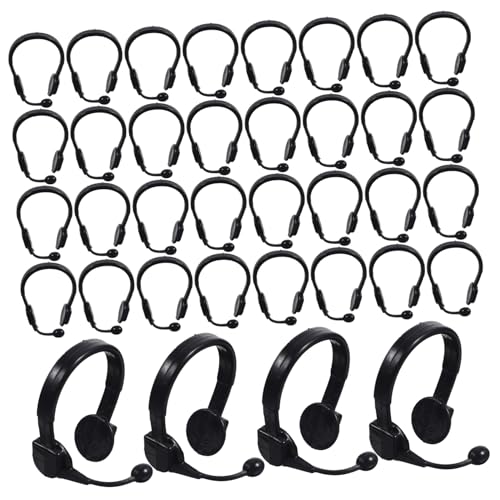 ERINGOGO 50 Stück Kleine Gelbe Enten Kopfhörer Puppe Mini Headset Ornament DIY Mikrofon Headset Requisiten Rollenspiel Mikrofon Headset Miniatur Mikrofon Headset Requisiten von ERINGOGO