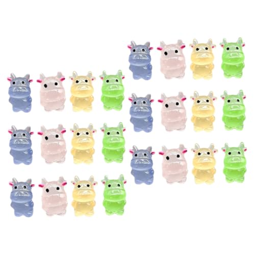 ERINGOGO 50 Stück Luminöse Zodiac -Ornamente Mini-Kuhmodell- tierisches Kühe Miniatur Mini-Kuh-Modell Kuhstatue kleine Tierfiguren Desktop-Dekorationsfigur Minifiguren Harz von ERINGOGO