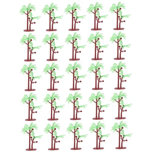ERINGOGO 50 Stück Simulationsbaummodell Modelleisenbahnen Hawaii-Dekor Cupcake-Dekorationen Zylinder Skala tortendeko einschulung Mini-Plamme Mini-Landschaftsbaum Kuchen Palme Kokosnussbaum von ERINGOGO