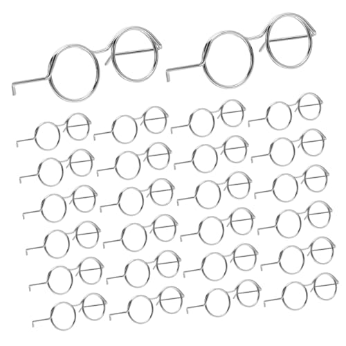 ERINGOGO 50 Stück Miniatur Puppenbrillen aus Metall Filigrane Winzige Drahtfassung für DIY Bastelprojekte Detailreiche Puppenhaus Brillenränder für Kreative Dekoration und Kostümzubehör von ERINGOGO