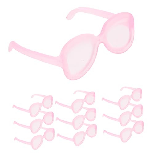 ERINGOGO 50 Stück Minipuppenbrille kunststoffgläser Puppen pink Sunglasses Minibrille für Puppen lustige Brillendekore Puppe Requisiten Plastik Rosa von ERINGOGO