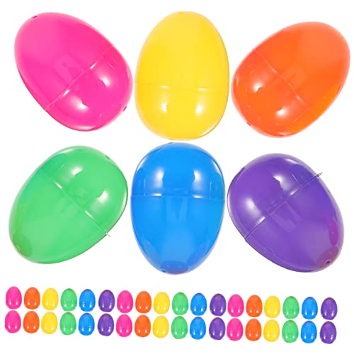 ERINGOGO 50 Stück Befüllbare Ostereier-ornamente Kunststoff Ostereier Für Die Osterjagd Osterparty Gastgeschenke Dekorative Eier Süßigkeitenboxen von ERINGOGO