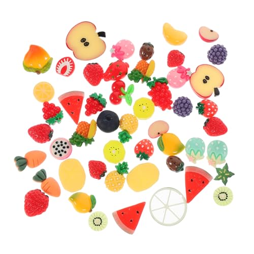 ERINGOGO 50 Stück Puppenhaus-simulationsfrucht Mini-Fake-Obst-Ornament Simulierte Fruchtmini Miniatur-Fake-Obst Mini-obstverzierung Winzige Frucht Mini-kunstfruchtmodell Mini-früchte Harz von ERINGOGO