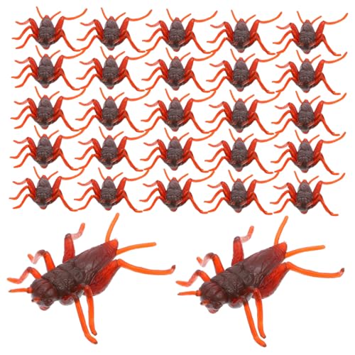 ERINGOGO 50 Stück Simulation Insektenmodell für kinderspielzeug Simulation Cricket kinderknallzeug klein Halloween Streiche für Streich Bugs Plastik Coffee von ERINGOGO