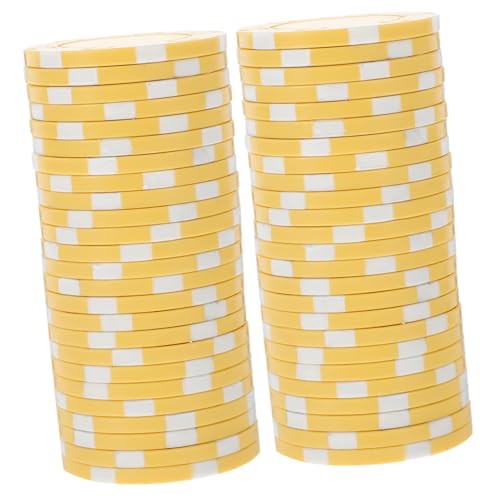 ERINGOGO 50 Stück Stapelbare Poker Chips aus Kunststoff Multifunktionale Spielchips für Poker Zählen Lernen und Party Langlebig Gelb Kompakte Unterhaltungsmünzen ERINGOGO 50 Stück Stapelbare Poker Chips aus Kunststoff Multifunktionale Spielchips für Poker Zählen Lernen und Party Langlebig Gelb Kompakte Unterhaltungsmünzen von ERINGOGO