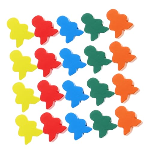 ERINGOGO 50 Stück Teiliges Bunte Holz Schachfiguren Spielfiguren für Brettspiele Robust und Langlebig Vielseitig Einsetzbar für Erwachsene für Familie Klassenzimmer und Outdoor Spiele von ERINGOGO