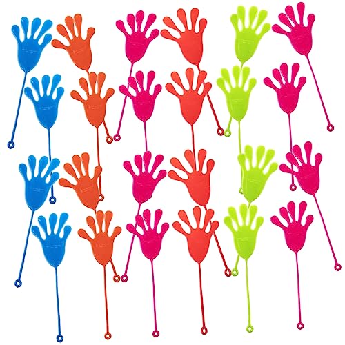 ERINGOGO 50 Stück Teiliges Dehnbarer Klebehände Leichte Tragbare Spaßhände für Glatte Oberflächen Bunte Zufällige Farben als Party Gastgeschenk für Mädchen und Jungen Zufällige Farbe von ERINGOGO