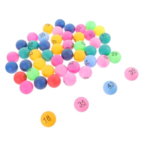 ERINGOGO 50 Stück Teiliges Nummerierte Kunststoff lottokugeln Robuste Bunte Raffle Drawing Balls für Partyspiele Veranstaltungen und Tombola Kleine Spielbälle mit Hoher von ERINGOGO