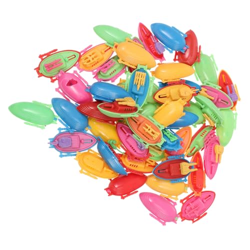 ERINGOGO 50 Stück Teiliges Plastikboot spielzeugset für Bunte Leichter Tragbarer Spaß für Drinnen und Draußen Fördert Kreativität und Kognitive Entwicklung bei Kleinkindern Zufällige Farbe von ERINGOGO